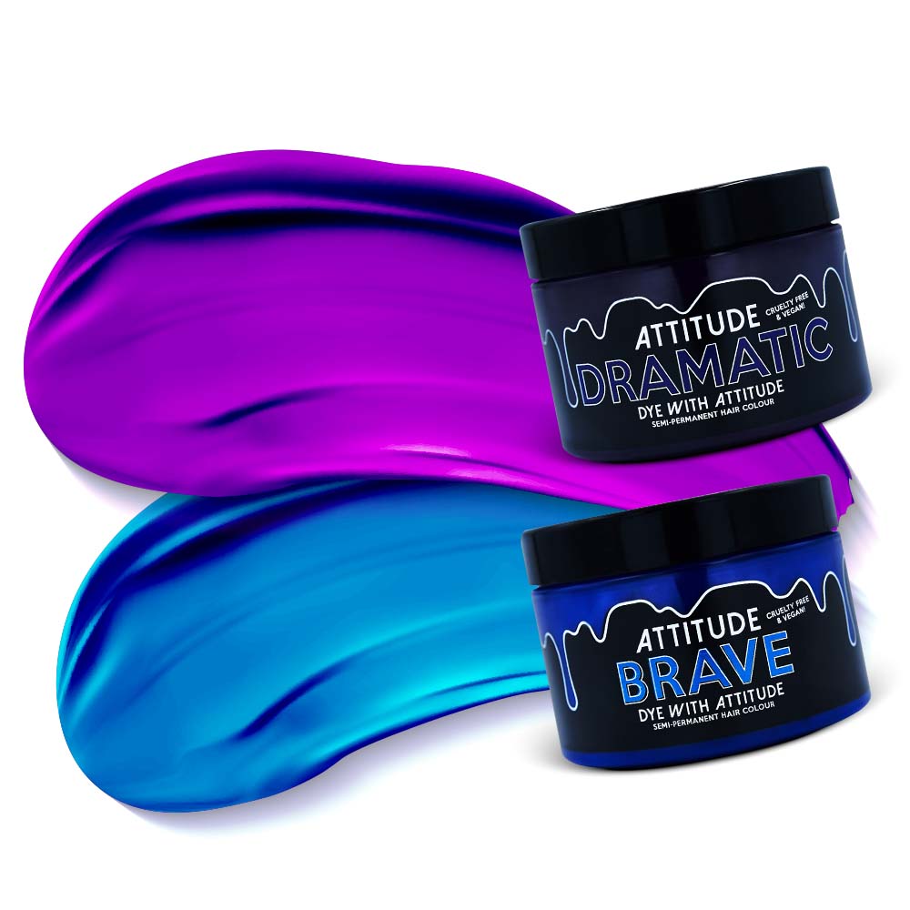 Attitude Hair Dye - Space Angel duo Semipermanente Haarfärbekombination - Lila/Blau